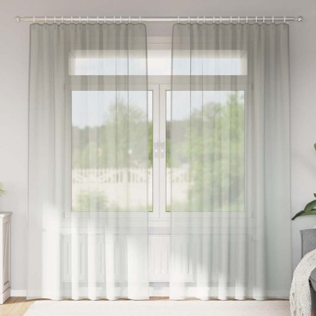 Cortinas de gasa con trabillas 2 uds gris claro 140x225 cm de , Cortinas y visillos - Ref: Foro24-4102298, Precio: 18,34 €, D...