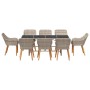 Conjunto de Comedor de Jardín 9 pcs Gris Claro ratán sintético en Mesas de jardín | Comprar online en Foru.es