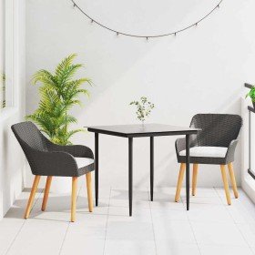 Conjunto de Comedor de Jardín 3 pcs Negro ratán sintético en Mesas de jardín | Comprar online en Foru.es