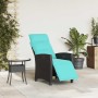 Silla de jardín reclinable con mesa auxiliar ratán negro de , Sillas de jardín - Ref: Foro24-4108279, Precio: 164,08 €, Descu...