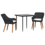 Conjunto de Comedor de Jardín 3 pcs Negro ratán sintético en Mesas de jardín | Comprar online en Foru.es