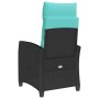 Silla de jardín reclinable con mesa auxiliar ratán negro de , Sillas de jardín - Ref: Foro24-4108279, Precio: 164,08 €, Descu...