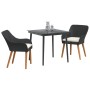 Conjunto de Comedor de Jardín 3 pcs Negro ratán sintético en Mesas de jardín | Comprar online en Foru.es