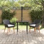 Conjunto de Comedor de Jardín 3 pcs Negro ratán sintético en Mesas de jardín | Comprar online en Foru.es