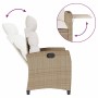 Silla de jardín reclinable con mesa auxiliar ratán beige de , Sillas de jardín - Ref: Foro24-4108272, Precio: 130,98 €, Descu...