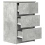 Mesilla de noche con 3 cajones gris hormigón 39x35x65 cm de , Mesitas de noche - Ref: Foro24-861343, Precio: 61,44 €, Descuen...