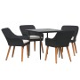 Conjunto de Comedor de Jardín 5 pcs Negro ratán sintético en Mesas de jardín | Comprar online en Foru.es