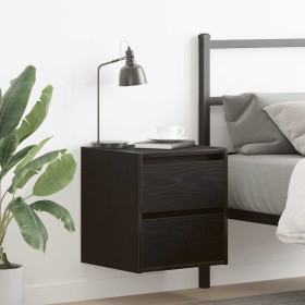 Mesillas de noche de pared 2 uds roble negro 38x34x40 cm de , Mesitas de noche - Ref: Foro24-861250, Precio: 84,60 €, Descuen...
