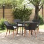 Conjunto de Comedor de Jardín 5 pcs Negro ratán sintético en Mesas de jardín | Comprar online en Foru.es