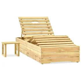 Tumbona con mesa madera de madera de pino impregnada verde de vidaXL, Tumbonas - Ref: Foro24-315403, Precio: 141,75 €, Descue...
