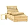 Tumbona con mesa madera de madera de pino impregnada verde de vidaXL, Tumbonas - Ref: Foro24-315403, Precio: 141,75 €, Descue...
