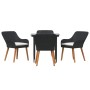 Conjunto de Comedor de Jardín 5 pcs Negro ratán sintético en Mesas de jardín | Comprar online en Foru.es