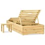 Tumbona con mesa madera de madera de pino impregnada verde de vidaXL, Tumbonas - Ref: Foro24-315403, Precio: 143,98 €, Descue...