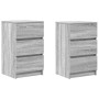 Mesillas de noche con 3 cajones 2 uds gris Sonoma 39x35x65 cm de , Mesitas de noche - Ref: Foro24-861348, Precio: 109,19 €, D...