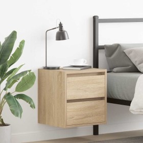 Mesillas de noche de pared 2 uds roble Sonoma 38x34x40 cm de , Mesitas de noche - Ref: Foro24-861252, Precio: 78,70 €, Descue...