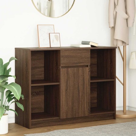 Aparador con cajón roble marrón 101x35x76 cm madera ingeniería de , Aparadores - Ref: Foro24-861568, Precio: 92,79 €, Descuen...
