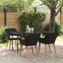 Conjunto de Comedor de Jardín 5 pcs Negro ratán sintético en Mesas de jardín | Comprar online en Foru.es