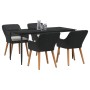 Conjunto de Comedor de Jardín 5 pcs Negro ratán sintético en Mesas de jardín | Comprar online en Foru.es