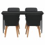 Conjunto de Comedor de Jardín 5 pcs Negro ratán sintético en Mesas de jardín | Comprar online en Foru.es