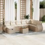 Set de sofás de jardín con cojines 9 pzas ratán sintético beige de , Conjuntos de jardín - Ref: Foro24-3325859, Precio: 614,0...