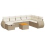 Set de sofás de jardín con cojines 9 pzas ratán sintético beige de , Conjuntos de jardín - Ref: Foro24-3325859, Precio: 614,0...