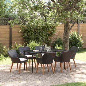 Conjunto de Comedor de Jardín 7 pcs Negro ratán sintético en Mesas de jardín | Comprar online en Foru.es