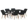 Conjunto de Comedor de Jardín 7 pcs Negro ratán sintético en Mesas de jardín | Comprar online en Foru.es