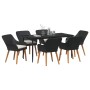 Conjunto de Comedor de Jardín 7 pcs Negro ratán sintético en Mesas de jardín | Comprar online en Foru.es
