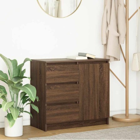 Aparador con cajón roble marrón 71x35x65 cm madera ingeniería de , Aparadores - Ref: Foro24-861577, Precio: 84,65 €, Descuent...