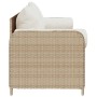 Sofá de jardín de 3 plazas con cojines ratán sintético beige de , Sofás de exterior - Ref: Foro24-4104176, Precio: 225,74 €, ...