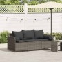 Sofá de jardín de 3 plazas con cojines ratán sintético gris de , Sofás de exterior - Ref: Foro24-4104174, Precio: 225,67 €, D...