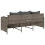 Sofá de jardín de 3 plazas con cojines ratán sintético gris de , Sofás de exterior - Ref: Foro24-4104174, Precio: 225,67 €, D...