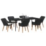 Conjunto de Comedor de Jardín 7 pcs Negro ratán sintético en Mesas de jardín | Comprar online en Foru.es