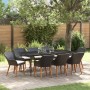 Conjunto de Comedor de Jardín 9 pcs Negro ratán sintético en Mesas de jardín | Comprar online en Foru.es
