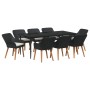 Conjunto de Comedor de Jardín 9 pcs Negro ratán sintético en Mesas de jardín | Comprar online en Foru.es