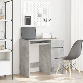 Escritorio gris hormigón 86x49x76 cm madera de ingeniería de , Escritorios - Ref: Foro24-861826, Precio: 90,10 €, Descuento: %