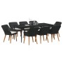 Conjunto de Comedor de Jardín 9 pcs Negro ratán sintético en Mesas de jardín | Comprar online en Foru.es
