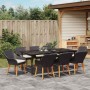 Conjunto de Comedor de Jardín 9 pcs Negro ratán sintético en Mesas de jardín | Comprar online en Foru.es