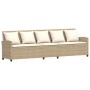 Sofá de jardín de 5 plazas con cojines ratán sintético beige de , Conjuntos de jardín - Ref: Foro24-4104115, Precio: 297,44 €...