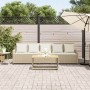 Sofá de jardín de 5 plazas con cojines ratán sintético beige de , Conjuntos de jardín - Ref: Foro24-4104115, Precio: 297,44 €...