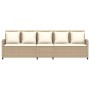 Sofá de jardín de 5 plazas con cojines ratán sintético beige de , Conjuntos de jardín - Ref: Foro24-4104115, Precio: 297,44 €...