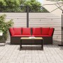 Sofá de jardín con cojines ratán sintético marrón de , Sofás de exterior - Ref: Foro24-4104129, Precio: 275,35 €, Descuento: %