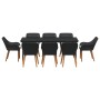 Conjunto de Comedor de Jardín 9 pcs Negro ratán sintético en Mesas de jardín | Comprar online en Foru.es