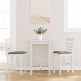 Taburetes de bar con cojines 2 uds madera maciza blanca caucho de , Taburetes de cocina - Ref: Foro24-4102541, Precio: 125,77...
