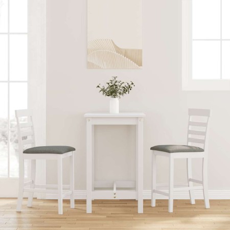 Taburetes de bar con cojines 2 uds madera maciza blanca caucho de , Taburetes de cocina - Ref: Foro24-4102541, Precio: 125,77...