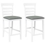 Taburetes de bar con cojines 2 uds madera maciza blanca caucho de , Taburetes de cocina - Ref: Foro24-4102541, Precio: 125,77...