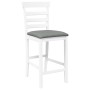 Taburetes de bar con cojines 2 uds madera maciza blanca caucho de , Taburetes de cocina - Ref: Foro24-4102541, Precio: 125,77...