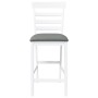 Taburetes de bar con cojines 2 uds madera maciza blanca caucho de , Taburetes de cocina - Ref: Foro24-4102541, Precio: 125,77...