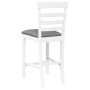 Taburetes de bar con cojines 2 uds madera maciza blanca caucho de , Taburetes de cocina - Ref: Foro24-4102541, Precio: 125,77...