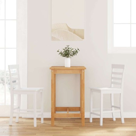 Taburetes de bar 2 uds madera maciza blanca caucho de , Taburetes de cocina - Ref: Foro24-4102543, Precio: 130,70 €, Descuent...